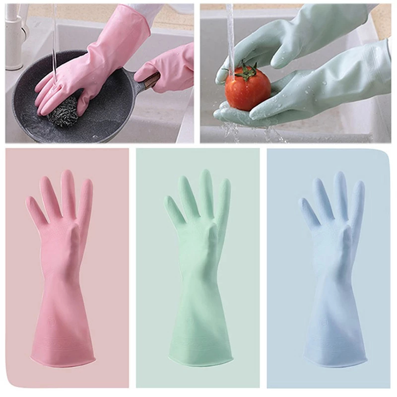 Kitchen Dishwashing Waterproof Rubber Gloves for Washing Dishes and ...