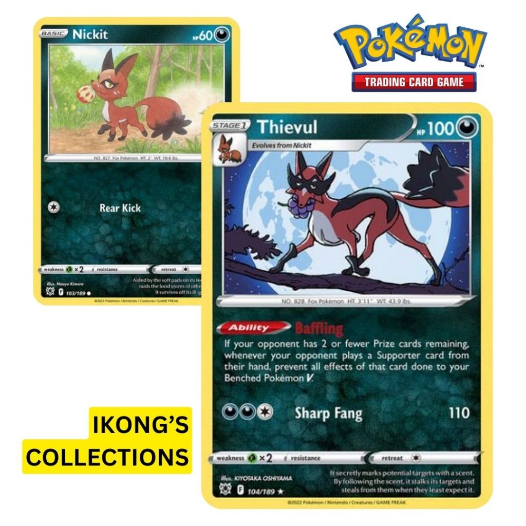 [SET RARE HOLO] Nickit, Thievul Evolution Astral Radiance Rare Holo ...