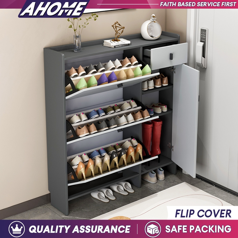 Shoe Rack Organizer Wooden Flip Shoe Cabinet Shoe Storage Box Ultra ...