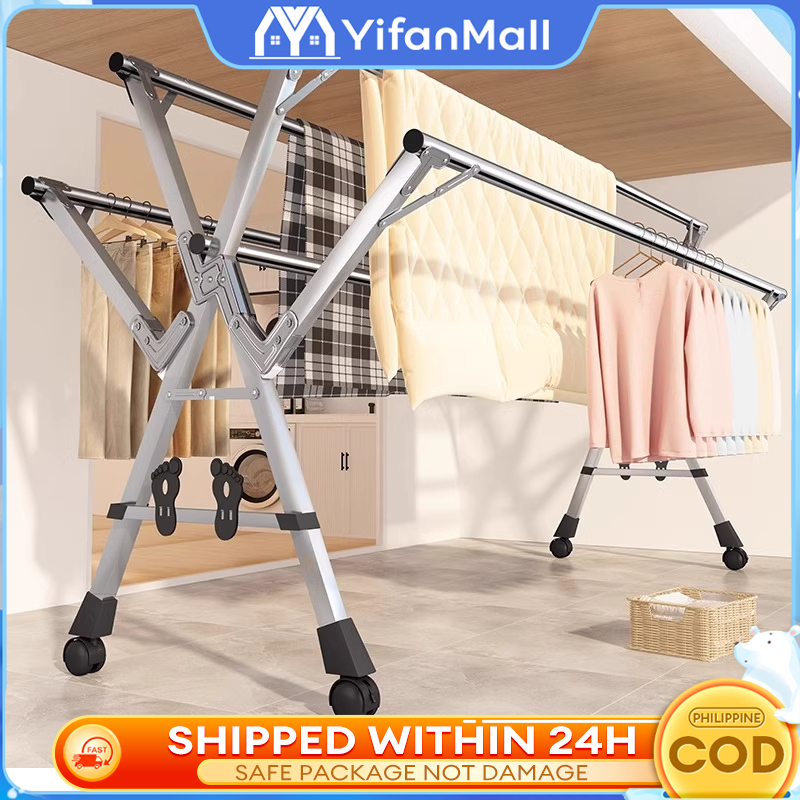 Foldable Stainless Steel Sampayan Multi Rod Heavy Duty Indoor Outdoor ...