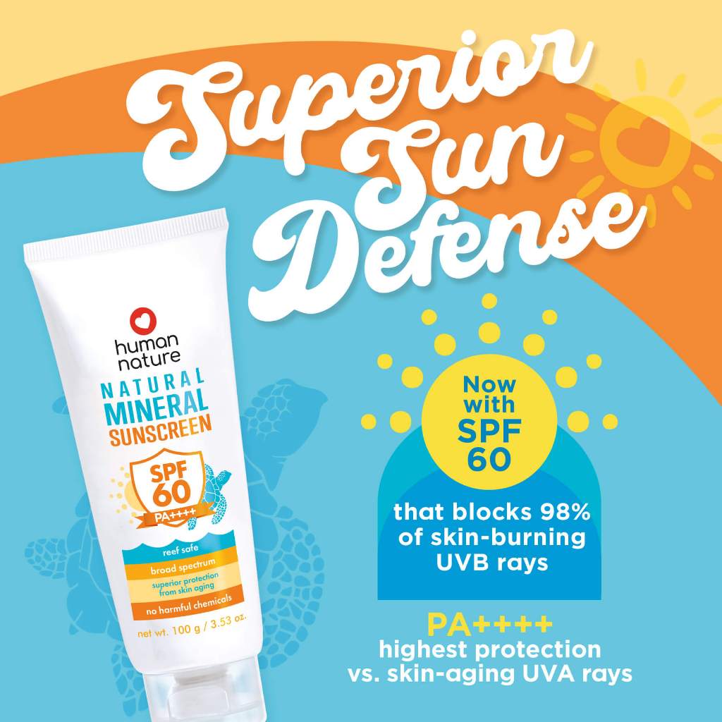Natural Mineral Sunscreen SPF60 PA++++ 50g&100g | Shopee Philippines