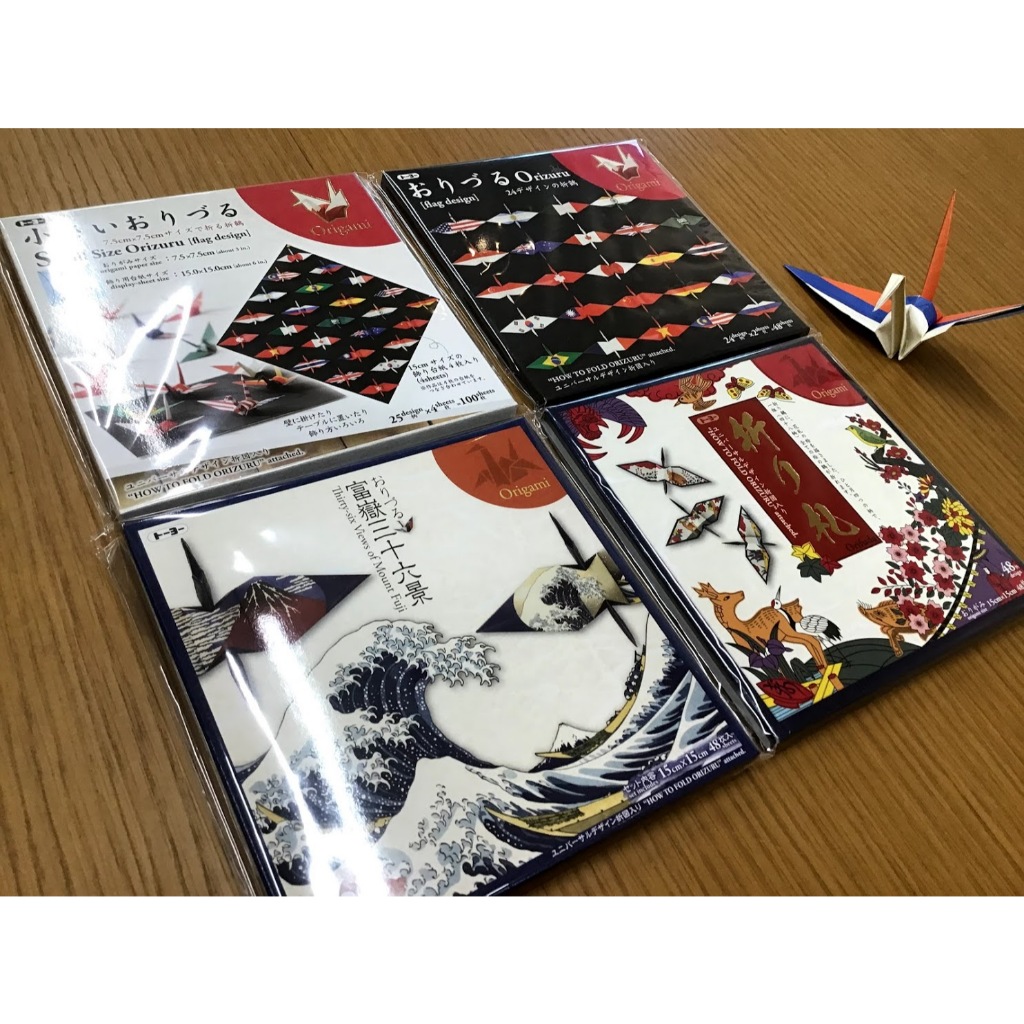 Toyo Origami Orizuru Thirty-six Views of Mount Fuji 15cm 46 Patterns 46 ...