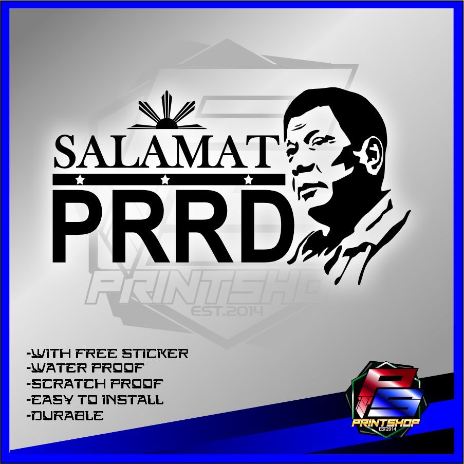 Maraming Salamat PRRD -Decals Cutout Stickers PS PRINTSHOP | Shopee ...