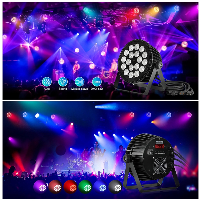 KAIY 18 LED Par Lights RGBWAUV 6 IN 1 Full Color Stage Lighting DMX512 ...