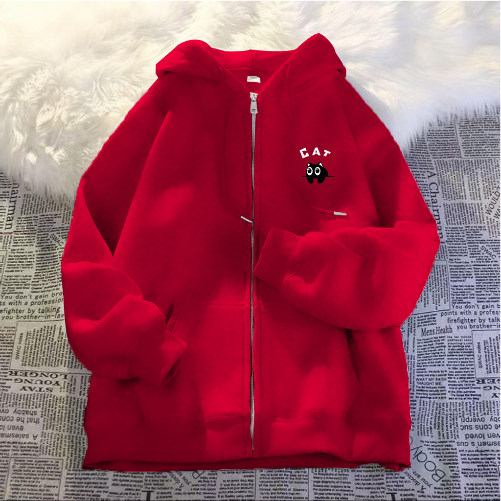 Kitten zipper hoodie Blazer Jacket Jacket Jacket Sweater Jumper Couple ...