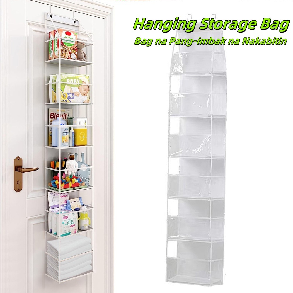 6 Layers PVC Wall Mounted Organizer Storage Behind the Door Hanging ...