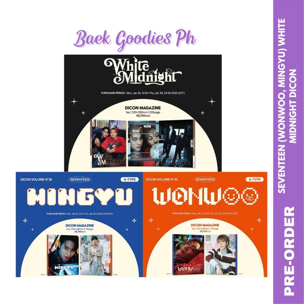 Seventeen Mingyu Wonwoo Dicon White Midnight Magazine Unsealed | Shopee ...
