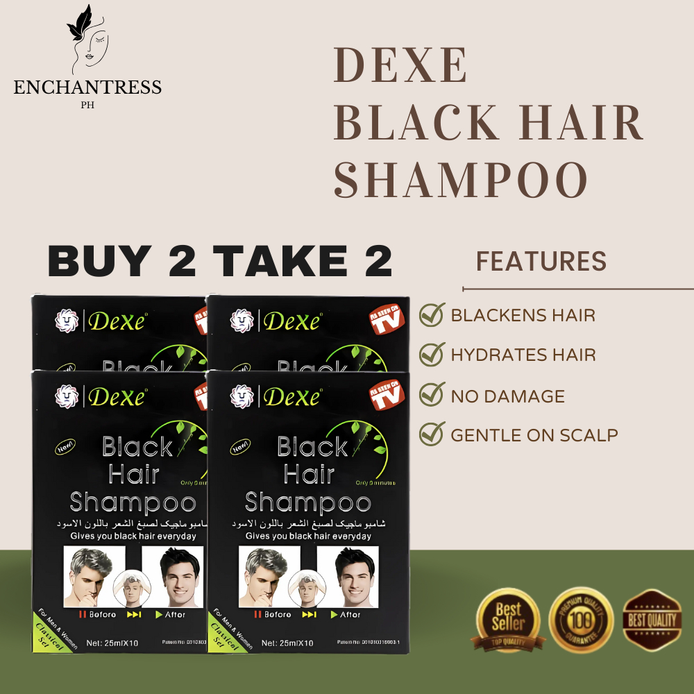 DEXE Black Hair Shampoo Easy to Use in Just 5 Minutes (10 Sachet/box ...