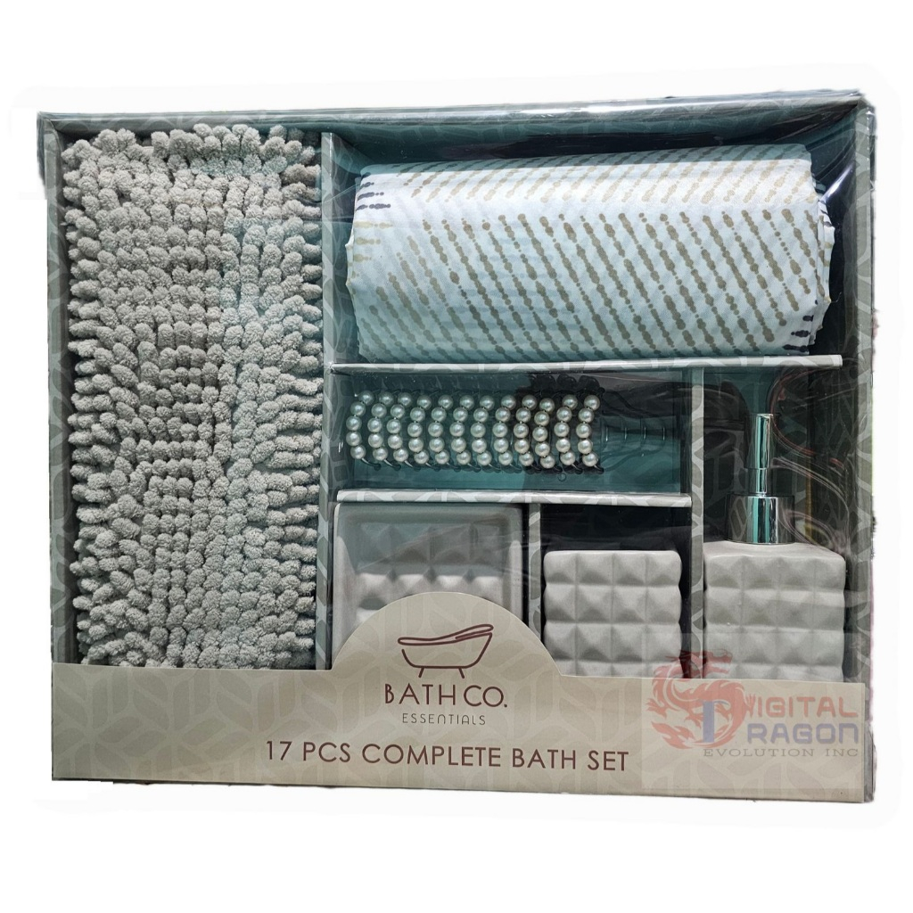 Authentic Bath Co. Essentials 17-Piece Complete Toilet Bathroom Set and ...