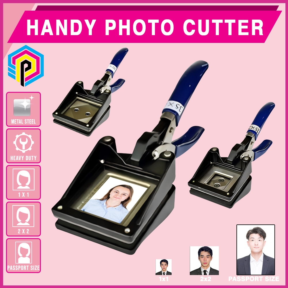 thumbnail image 2 of Handheld Passport Photo Cutter - 2x2 Inch Metal Die Punch For ID Photos, Cuts Perfect Squares For Office Or Home Use 2 of 13
