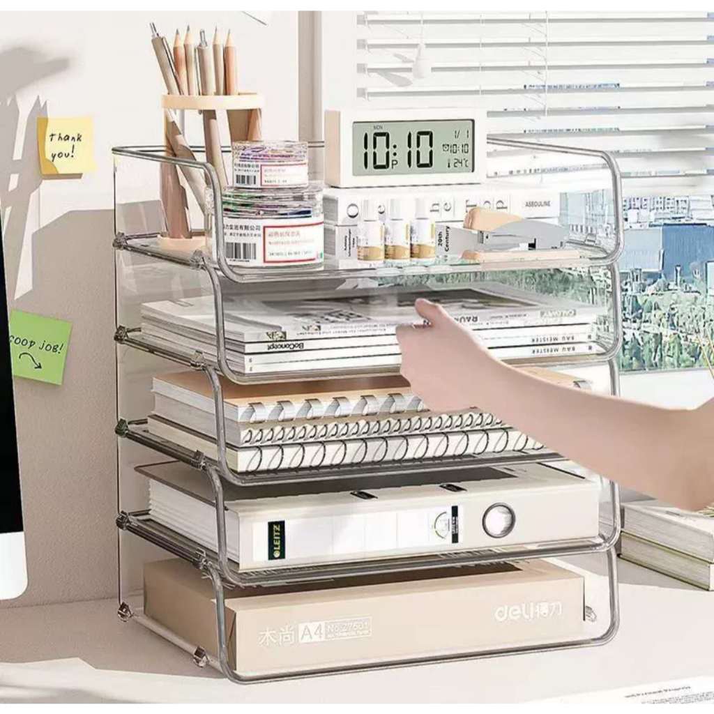 Acrylic U-shaped Stackable Desk Organizer Desktop File Tray ...