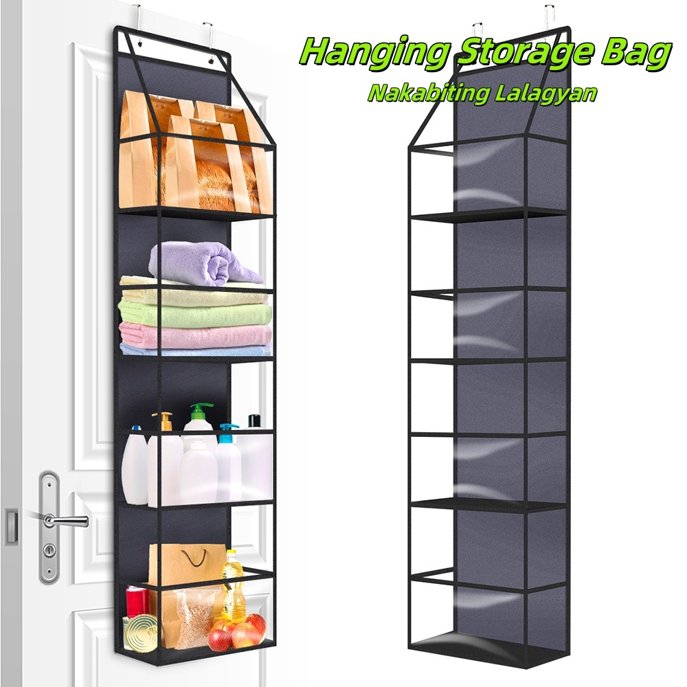 Dark Gray PVC Storage Organizer Behind Door with Black Edging Large ...