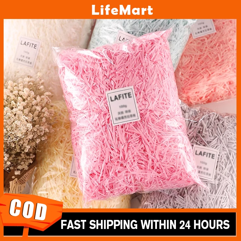 100g/Bag Multicolored Raffia Paper Shreds Crinkle Filler Paper DIY ...