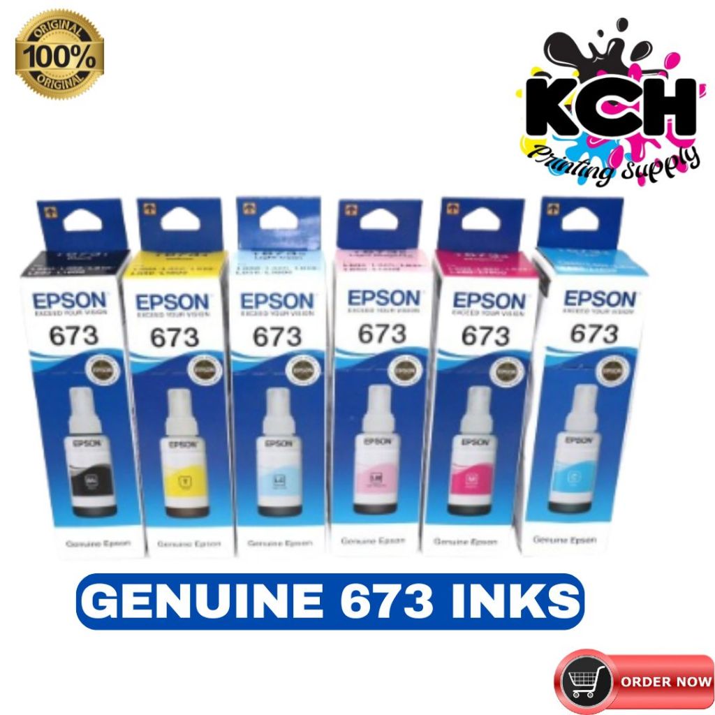 100% Original Epson 673 Inks for Printers Complete Set | Shopee Philippines