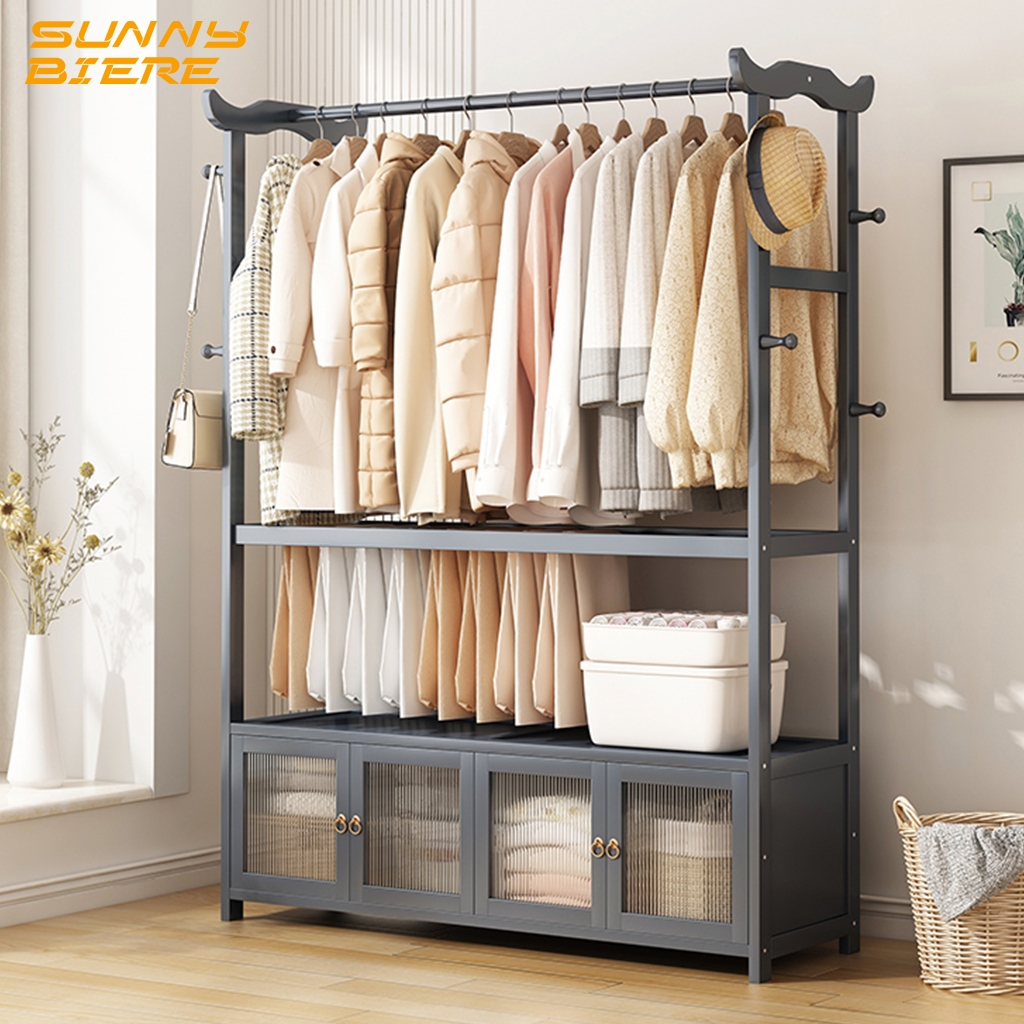 COD Clothes Hanger Rack Clothes Organizer Hanging Rack Bamboo For ...