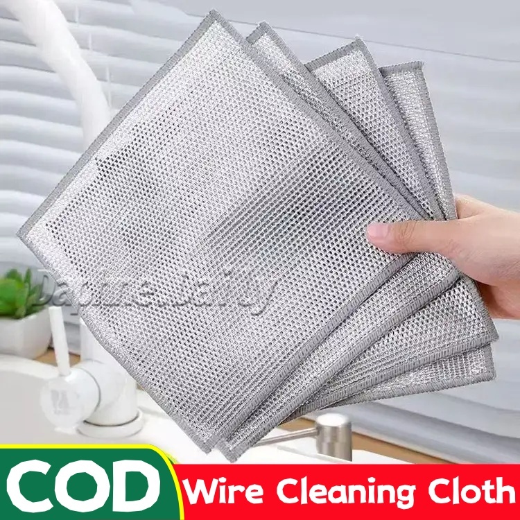 1pc Wire Cleaning Cloth Dishwashing Scrubber Non-Scratch Wire Dishcloth ...
