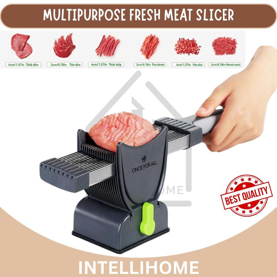 iHOME Fresh Meat Slicer Cleaver Kitchen Knife Set For Meat Slicing Shredding, Manual Meat Cutter ...