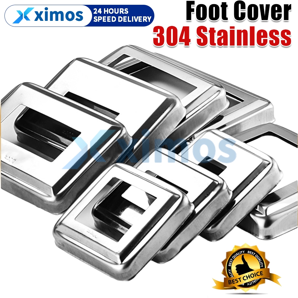 304 Stainless Foot Cover Square Plate Flange Tube Cover Rectangular ...
