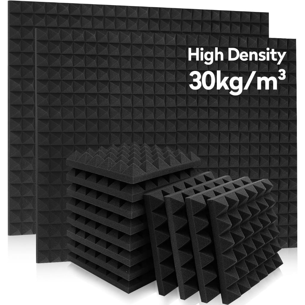 12 pcs Acoustic 12 x 12 x 2 In Sound Proof Foam Panels for Wall High ...