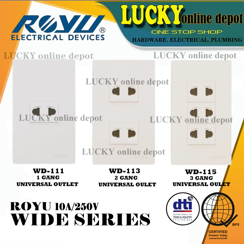 ROYU WIDE SERIES 1-GANG (WD111) / 2-GANG (WD113) / 3-GANG (WD115 ...