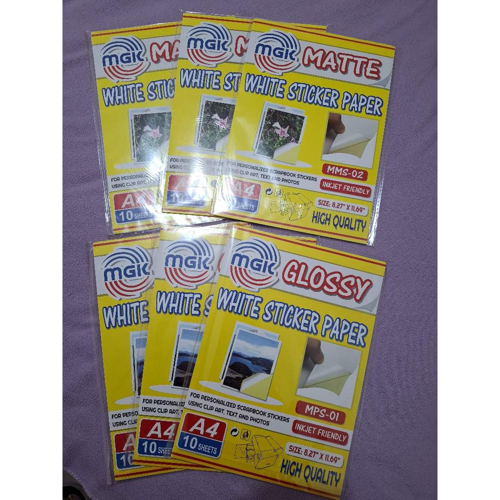 sticker paper A4 size by 10s matte or glossy | Shopee Philippines