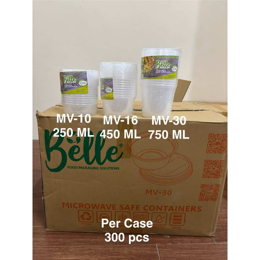 PER CASE (300 PCS) BELLE Microwavable Container ROUND RO10, RO16, RO30 ...