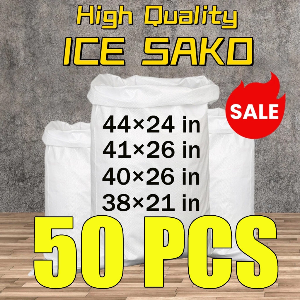 50PCS SAKO 50Kg IceTube Sack Large GOOD NEW WHITE SAKO Big WHITE ICE ...