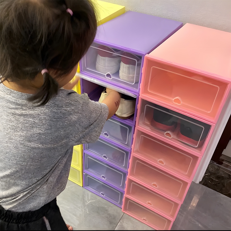 Big size colorful shoe box organizer with cover Versatile Shoe Storage ...