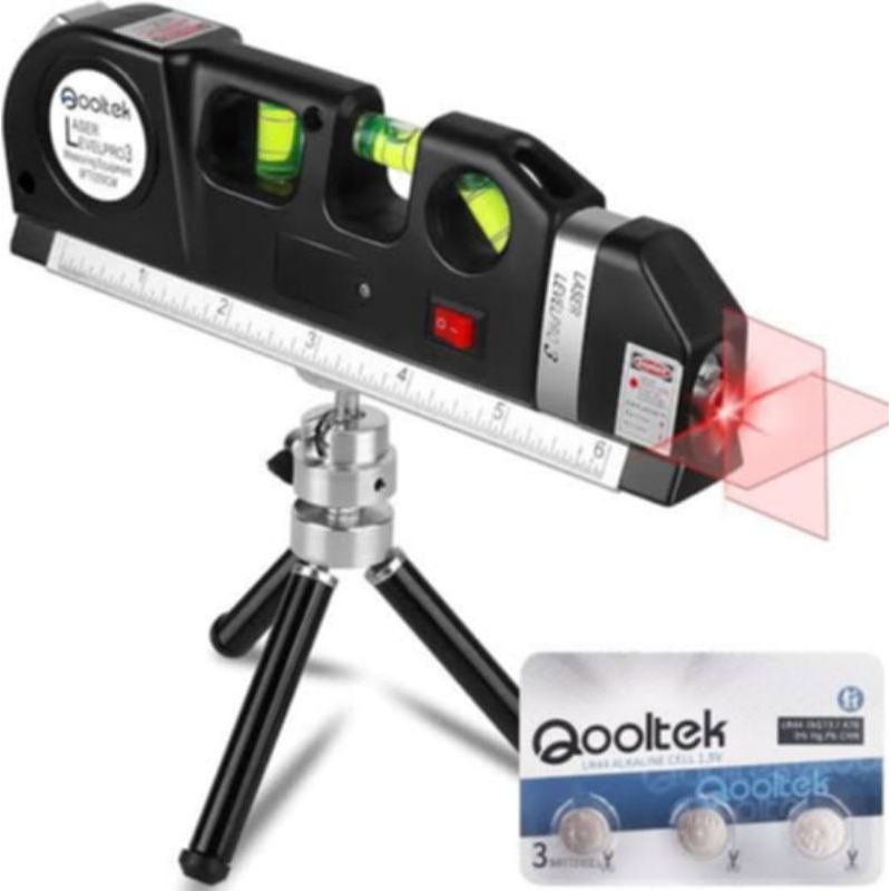 Laser Level Aligner Horizon Vertical Line Measure Tape Ruler with Stand ...
