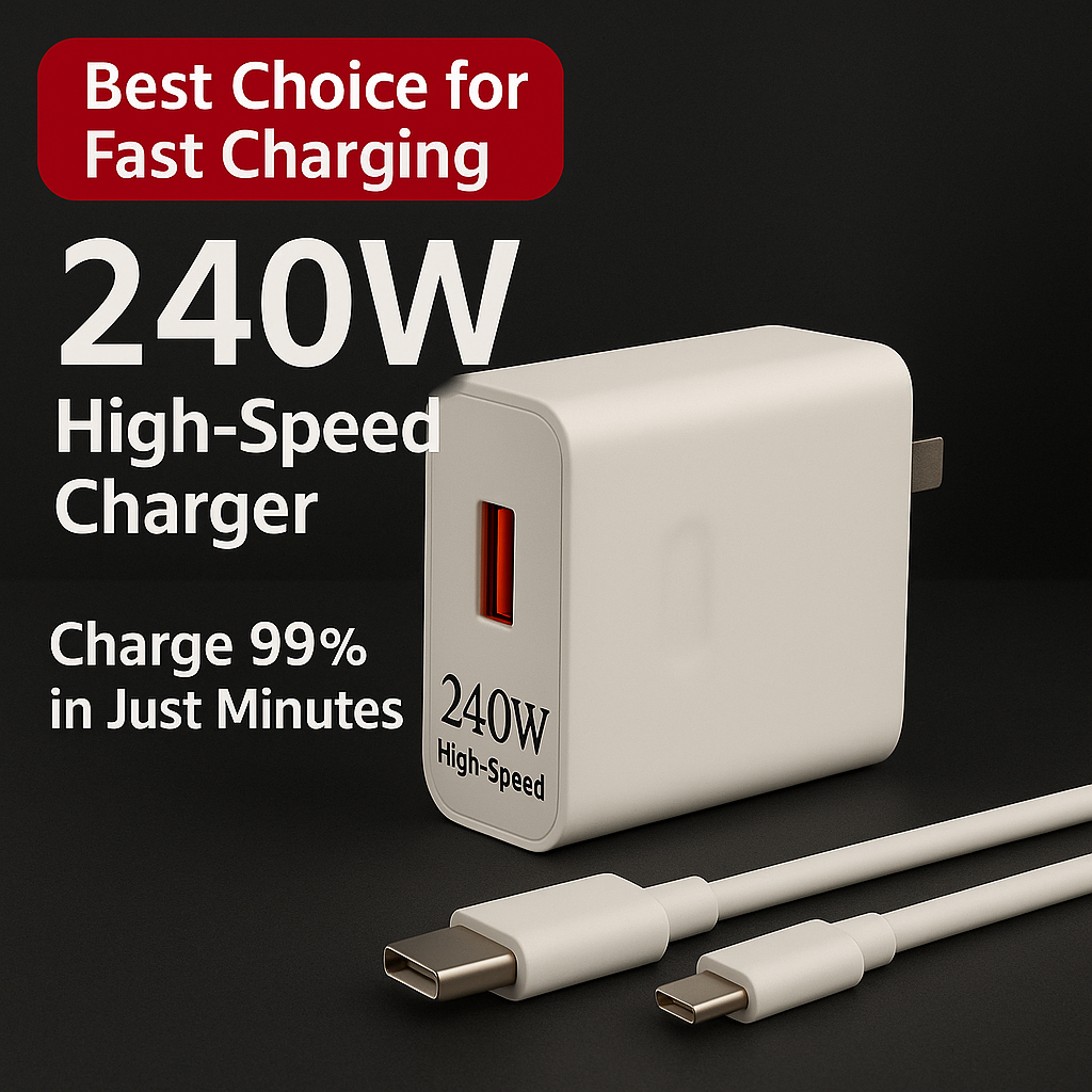 240W SET USB Super Fast Charging Adapter with 6A USB Cable For Android ...