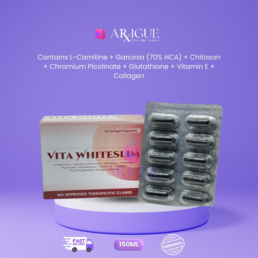 VITA WHITESLIM L-CARNITINE / GARCINIA (70% HCA) / GLUTATHIONE / VIT E /  COLLAGEN 30 SOFTGEL