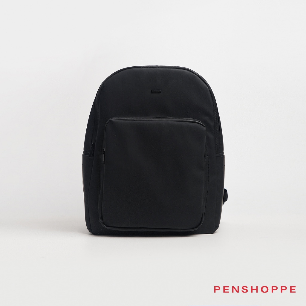 Penshoppe Backpack with Gusseted Ripstop Pocket (Black/Dark Gray ...