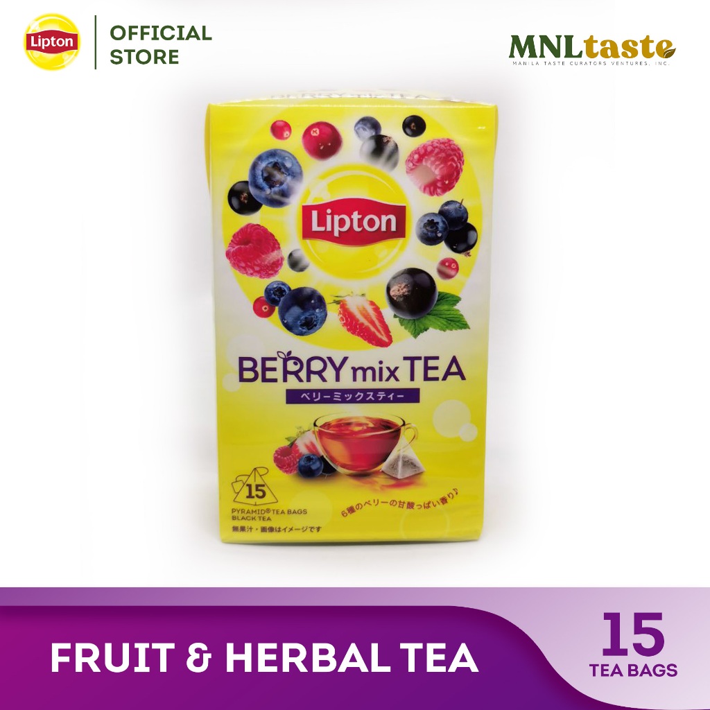 Lipton Berry Mix Tea Japan 15 Pyramid Tea Bags | Mixed Berry Fruit Tea ...