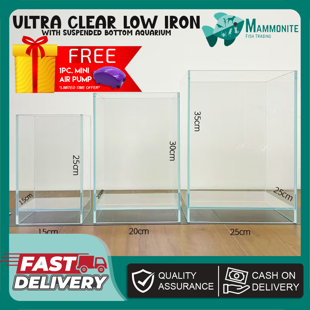 Ultra Clear Low Iron Fish Tank Aquarium with Suspended Bottom Part Tank ...