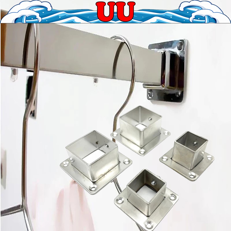 Heavy-Duty Stainless Steel Square Tube Flange Base Deck Railing ...