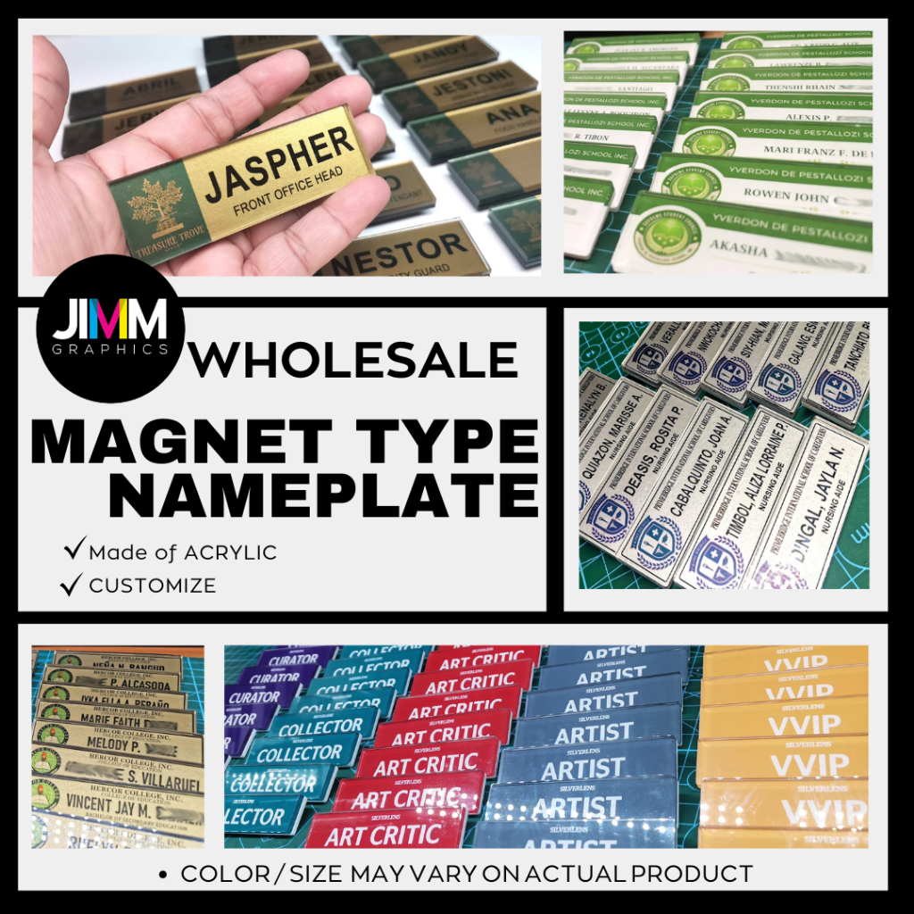 MAGNET Type Nameplate / Name Badge BULK ORDER / WHOLESALE Minimum 30pcs ...