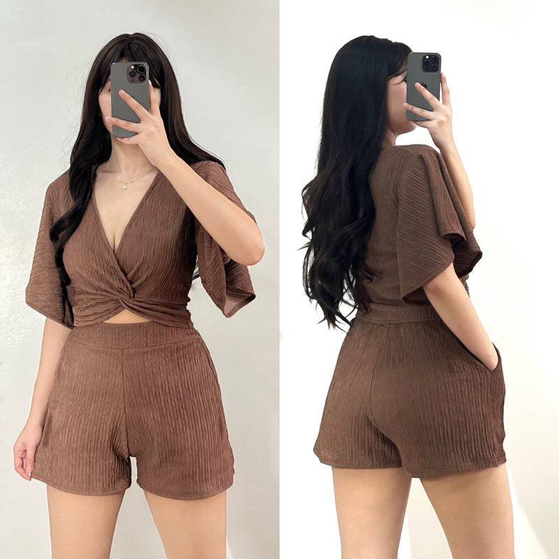 JER-JEN JERRYMIE SEXY TWISTED CROP TOP AND SHORT TERNO/KOREAN STYLE ...