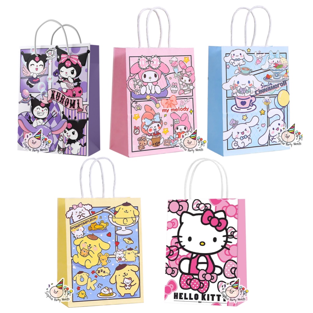 Sanrio Paper Bags Kuromi Kitty Melody Cinnamoroll Pompompurin | Shopee ...