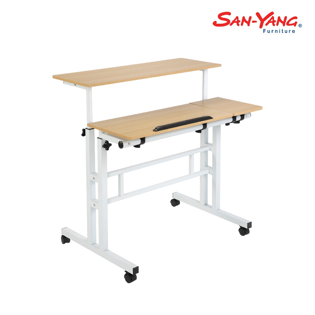 Multipurpose Desk Oak and White 405323 | Shopee Philippines