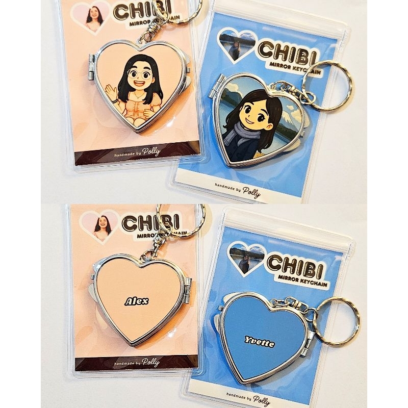 Custom Double-Sided Mirror Keychain Customized Chibi Personalized Gift ...