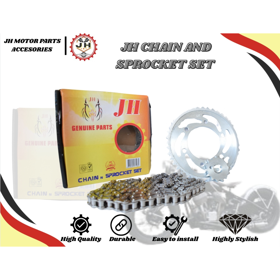 JH CHAIN AND SPROCKET SET FOR TMX/RS/XRM/WAVE125/C100/DREAM/SMASH ...