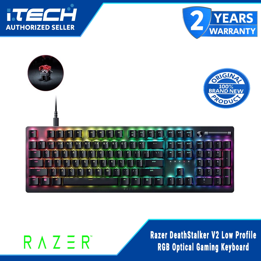 Razer DeathStalker V2 Low Profile RGB Optical Gaming Keyboard | Shopee ...