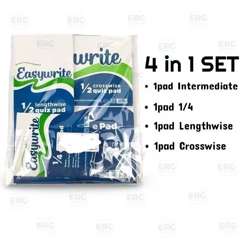 Premium Pack: 4 in1 Quiz Pad Set Easywrite 1/4,1/2 Intermediate Cross ...