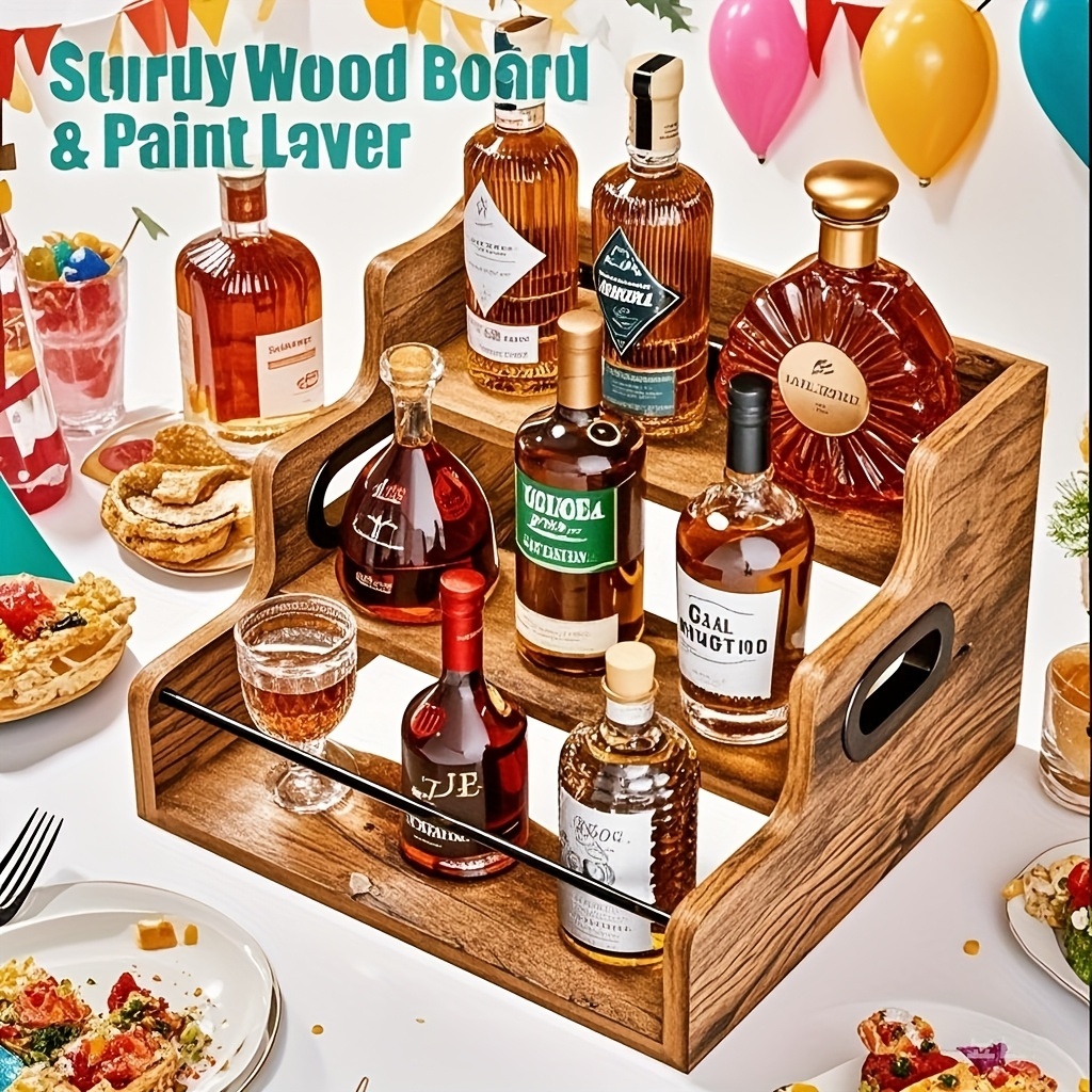 Coffee Syrup Rack Bar Drink Holder Wine Storage Stand Desktop 3 Tier ...