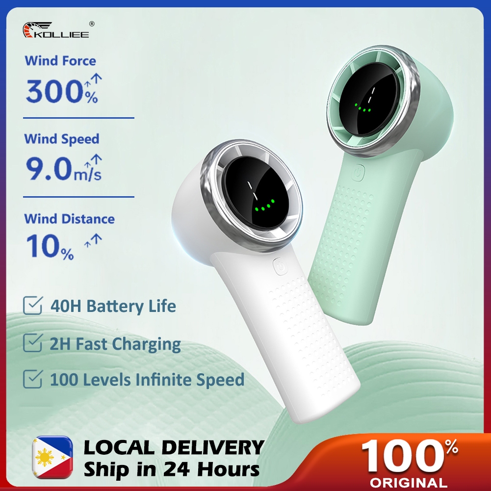KOLLIEE Portable Fan 5000mAH Mini Fan Handheld Rechargeable High Speed ...