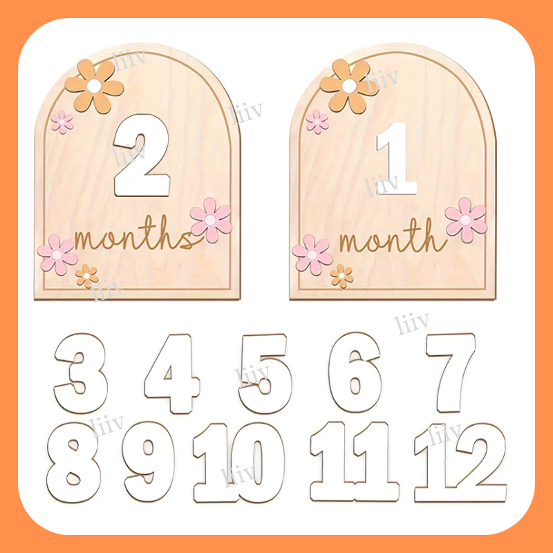 Baby Monthly Milestones Card Baby Growth Wooden Milestone Cards for ...