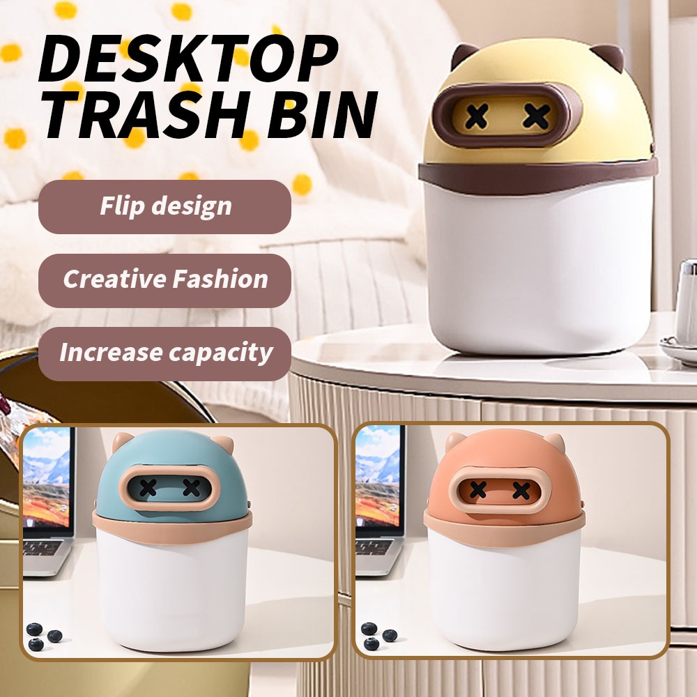 With Cover Trash Car Can Cover For New Pink 2025 Desk Hanging Bin Trash ...