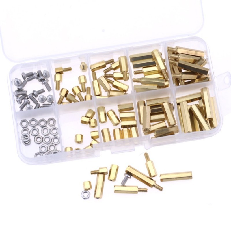120 pcs Hexagonal Copper Spacer Pillar Electronic Threaded PCB Board ...