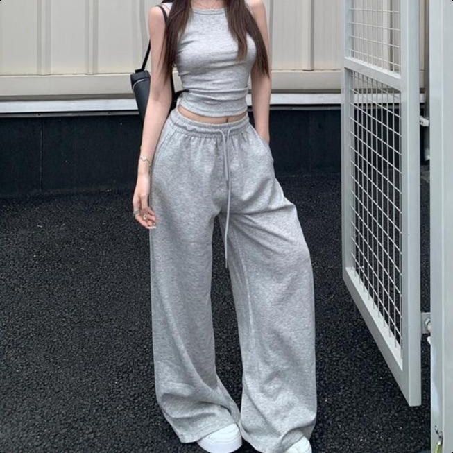 saferido Spring Autumn Plaid Printing Straight Pants Man Street Loose Casual Wide Leg Trousers Korean Style Motion Men's Clothing