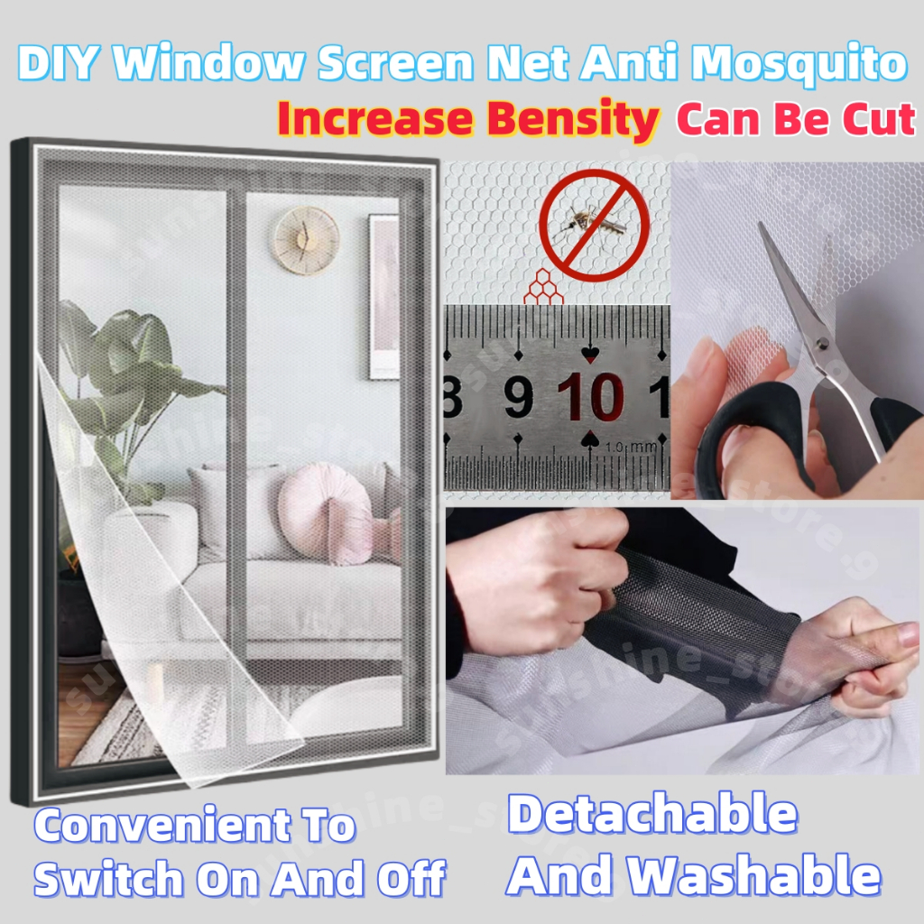 DIY Window Screen Net Anti Mosquito Detachable And Washable Screen ...